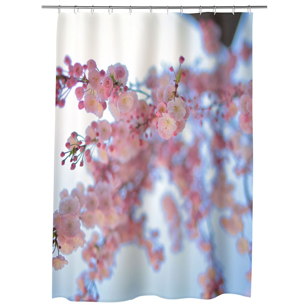 Perdea Dus, Cada, pentru Baie, Heartwork, Crenguta roz, Model Multicolor, Decoratiuni Baie, 150 x 200 cm