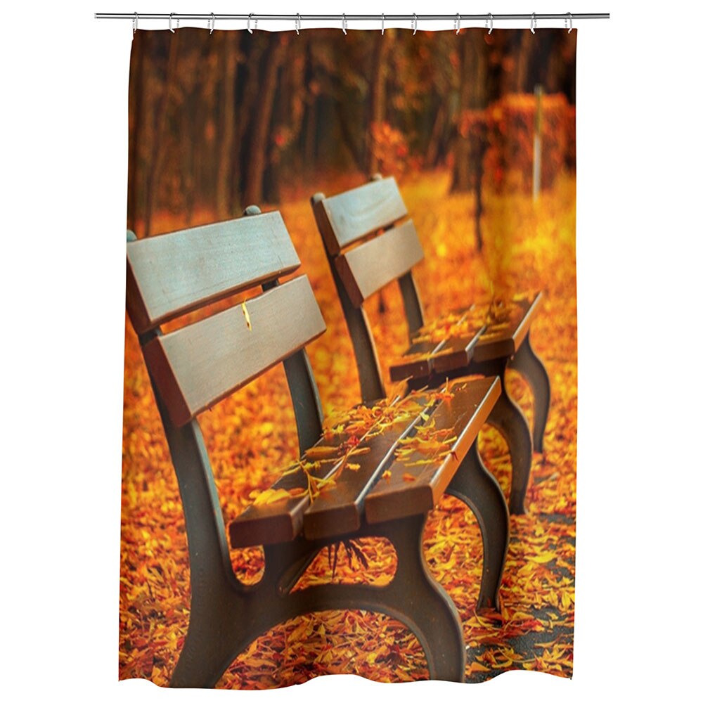 Perdea Dus, Cada, pentru Baie, Heartwork, Banci in parc, Model Multicolor, Decoratiuni Baie, 150 x 200 cm