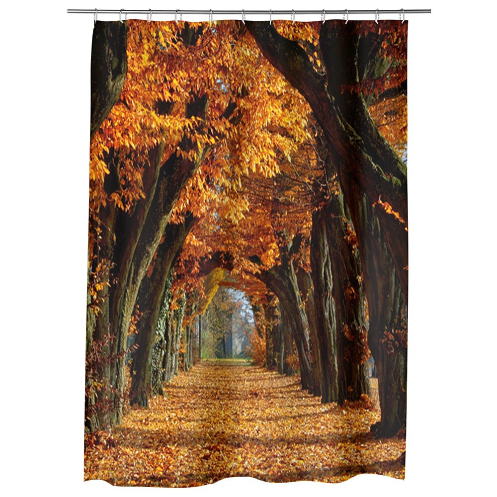 Perdea Dus, Cada, pentru Baie, Heartwork, Tunel de toamna, Model Multicolor, Decoratiuni Baie, 150 x 200 cm
