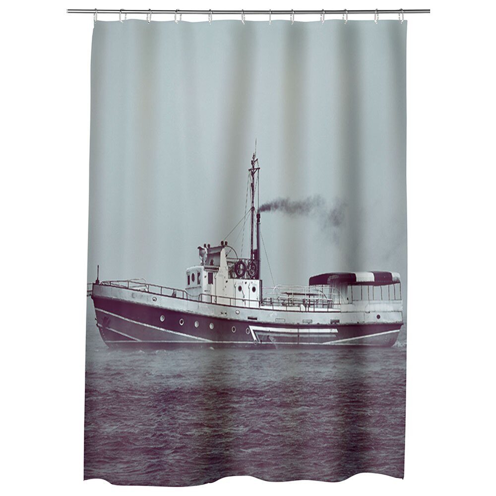 Perdea Dus, Cada, pentru Baie, Heartwork, Barca, Model Multicolor, Decoratiuni Baie, 150 x 200 cm