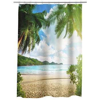 Perdea Dus, Cada, pentru Baie, Heartwork, Palmieri inalti, Model Multicolor, Decoratiuni Baie, 150 x 200 cm Perdea Dus, Cada, pentru Baie, Heartwork, Palmieri inalti, Model Multicolor, Decoratiuni Baie, 150 x 200 cm