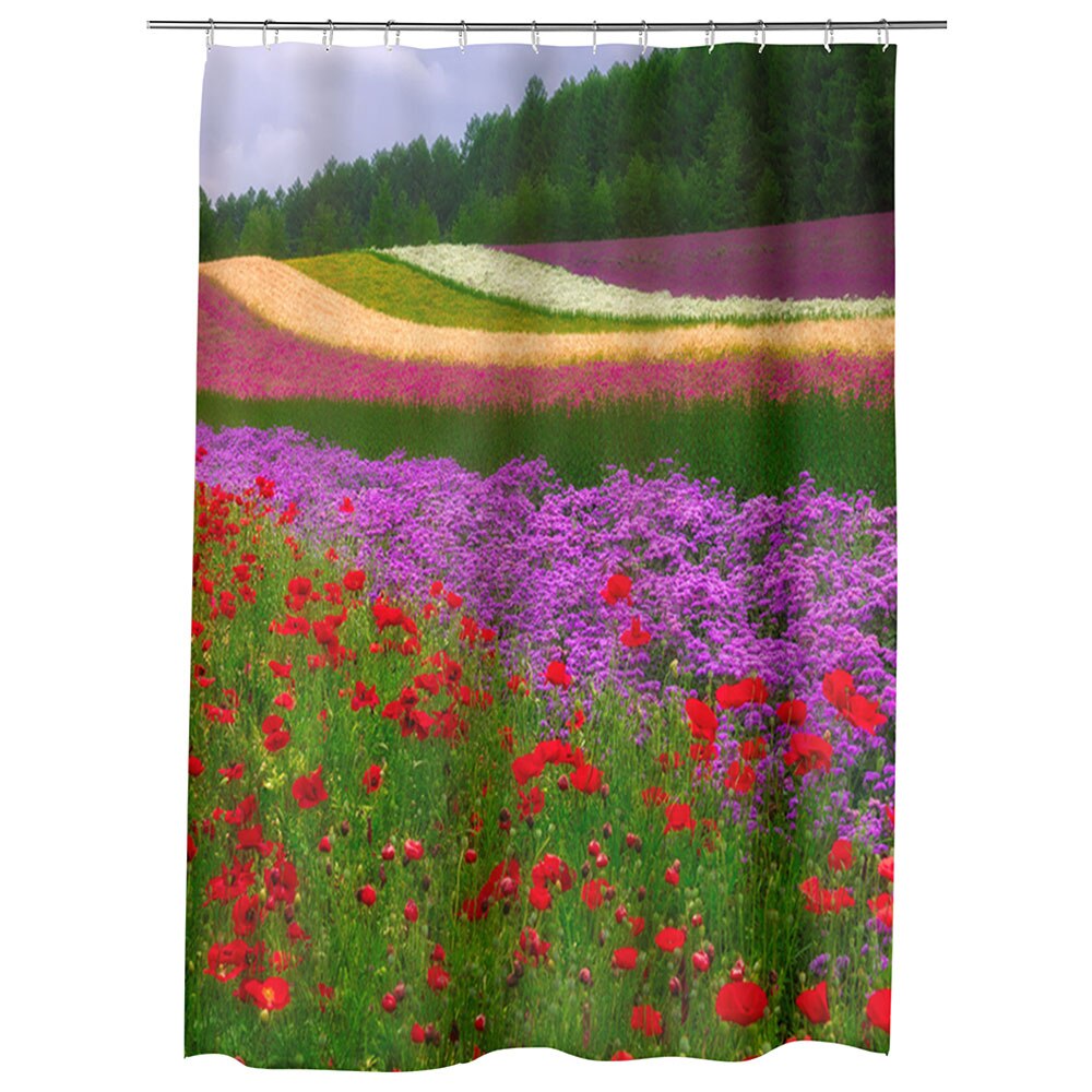 Perdea Dus, Cada, pentru Baie, Heartwork, Campii in Olanda, Model Multicolor, Decoratiuni Baie, 150 x 200 cm