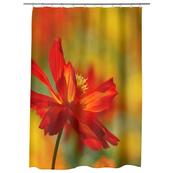 Perdea Dus, Cada, pentru Baie, Heartwork, Floare singuratica, Model Multicolor, Decoratiuni Baie, 150 x 200 cm