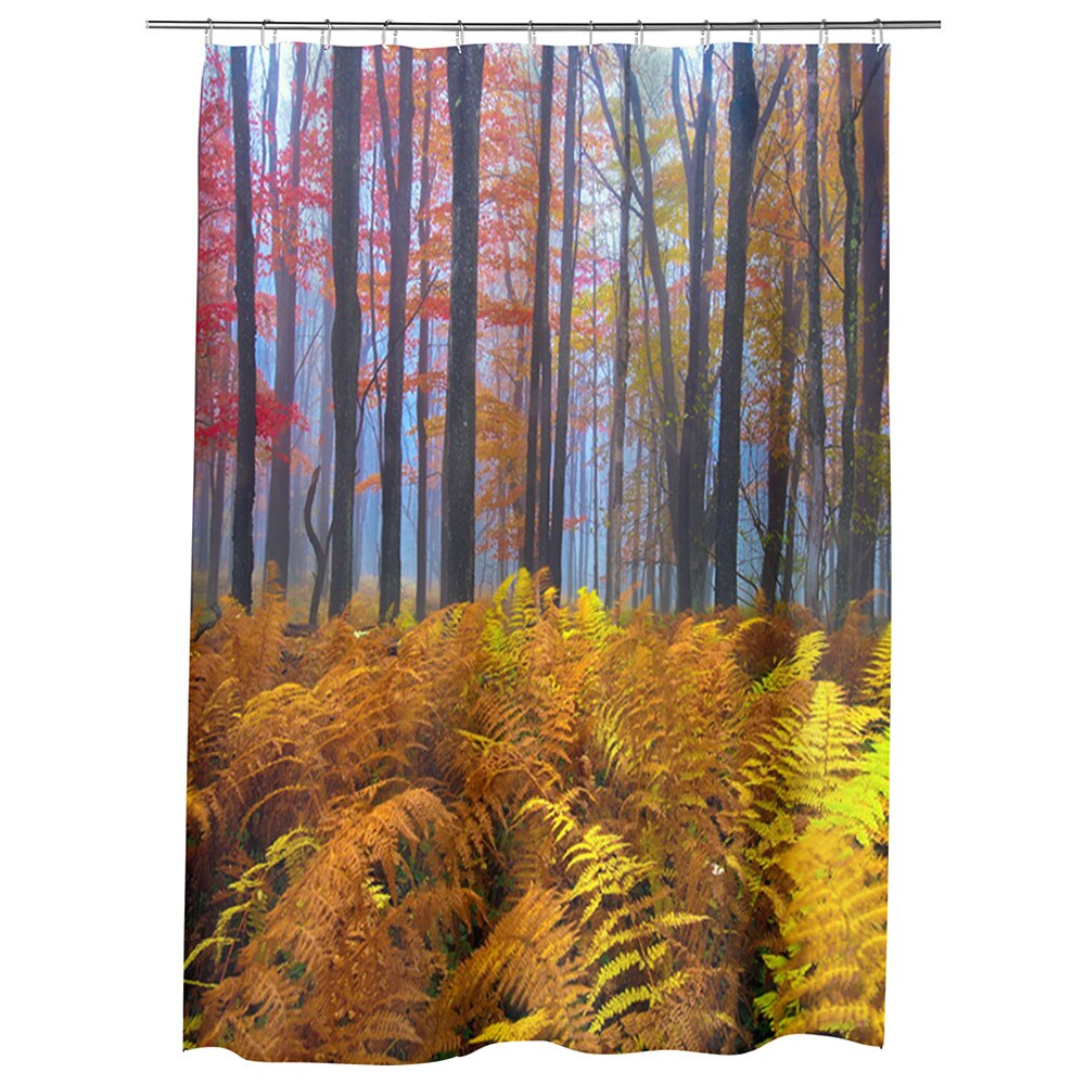 Perdea Dus, Cada, pentru Baie, Heartwork, Veriga in padure, Model Multicolor, Decoratiuni Baie, 150 x 200 cm