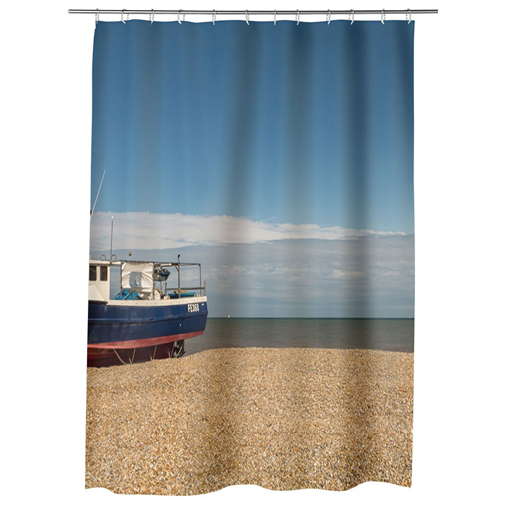 Perdea Dus, Cada, pentru Baie, Heartwork, Barca esuata, Model Multicolor, Decoratiuni Baie, 150 x 200 cm