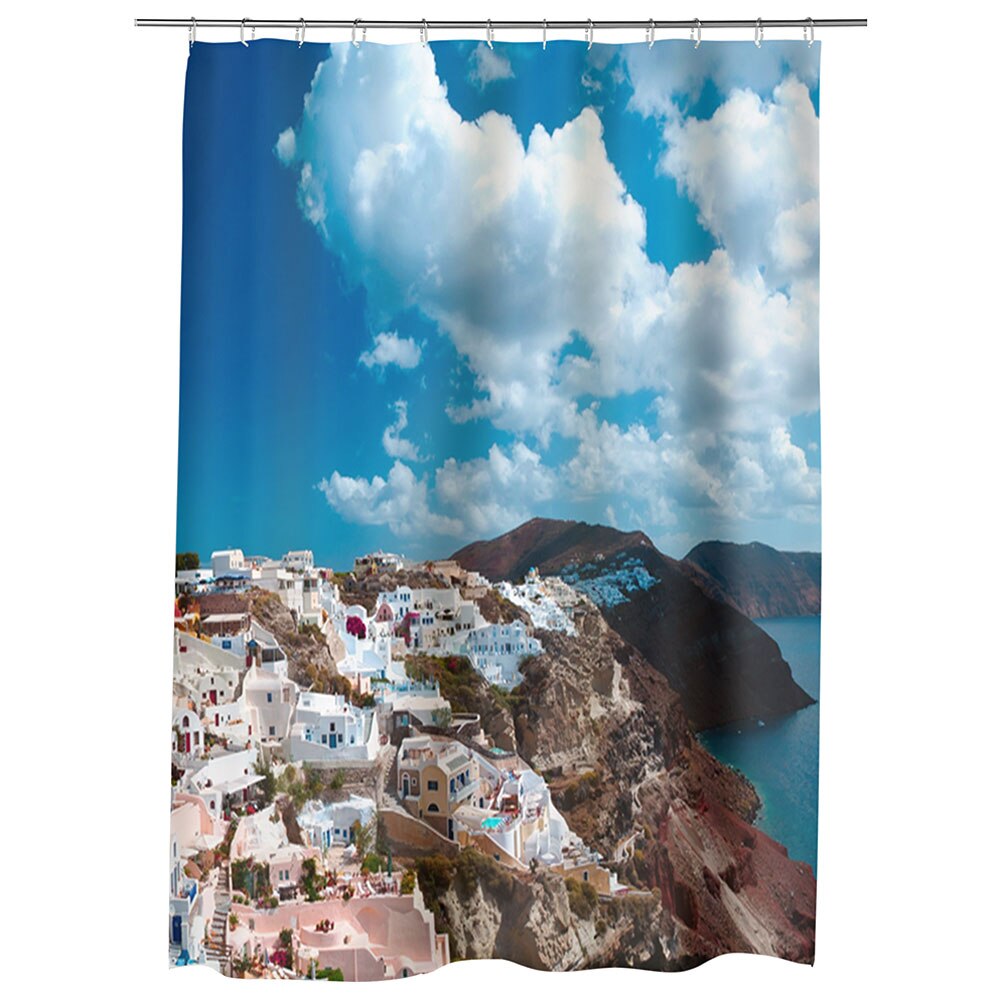 Perdea Dus, Cada, pentru Baie, Heartwork, Grecia, Model Multicolor, Decoratiuni Baie, 150 x 200 cm