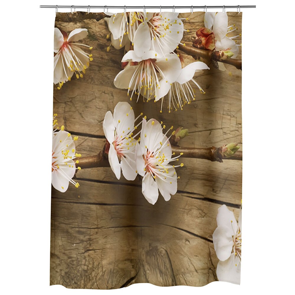 Perdea Dus, Cada, pentru Baie, Heartwork, Flori albicioase, Model Multicolor, Decoratiuni Baie, 150 x 200 cm