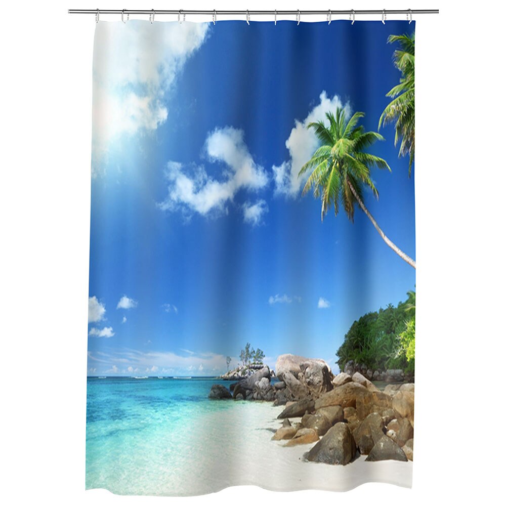 Perdea Dus, Cada, pentru Baie, Heartwork, Pe faleza, Model Multicolor, Decoratiuni Baie, 150 x 200 cm