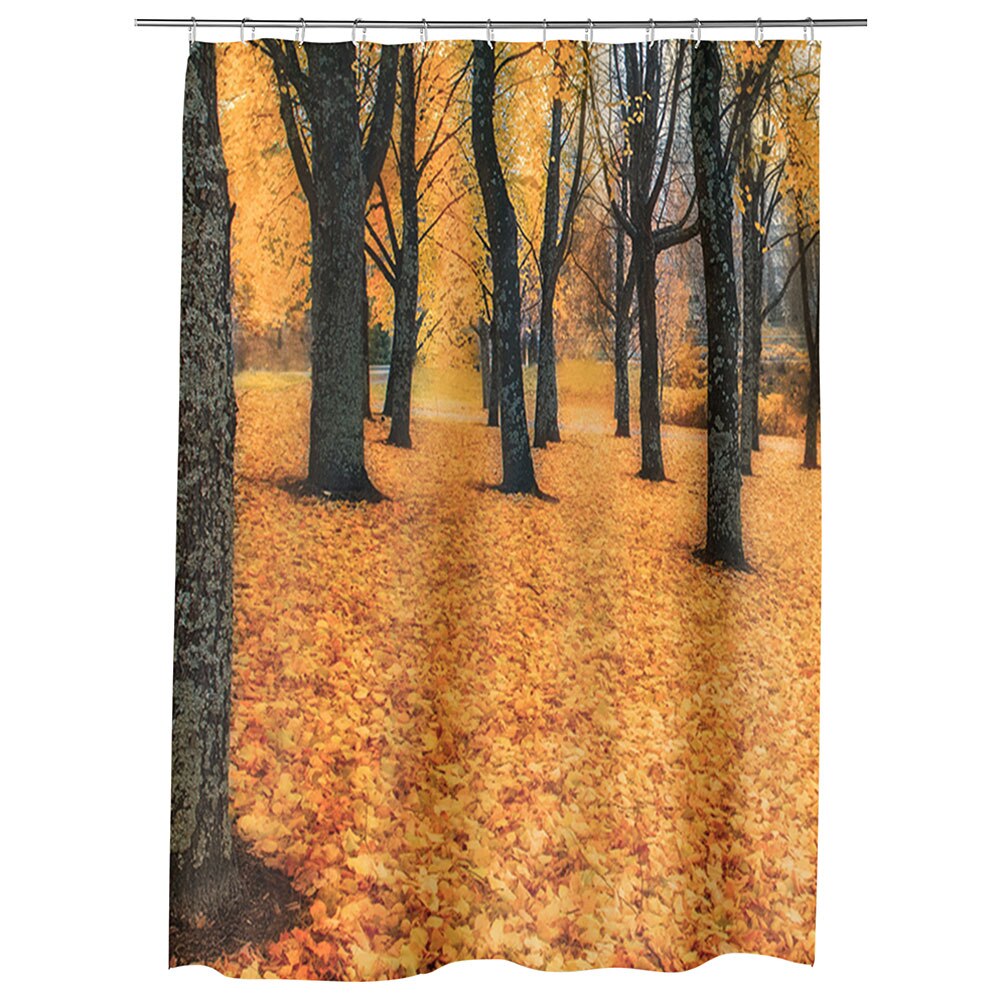 Perdea Dus, Cada, pentru Baie, Heartwork, Toamna in padure, Model Multicolor, Decoratiuni Baie, 150 x 200 cm