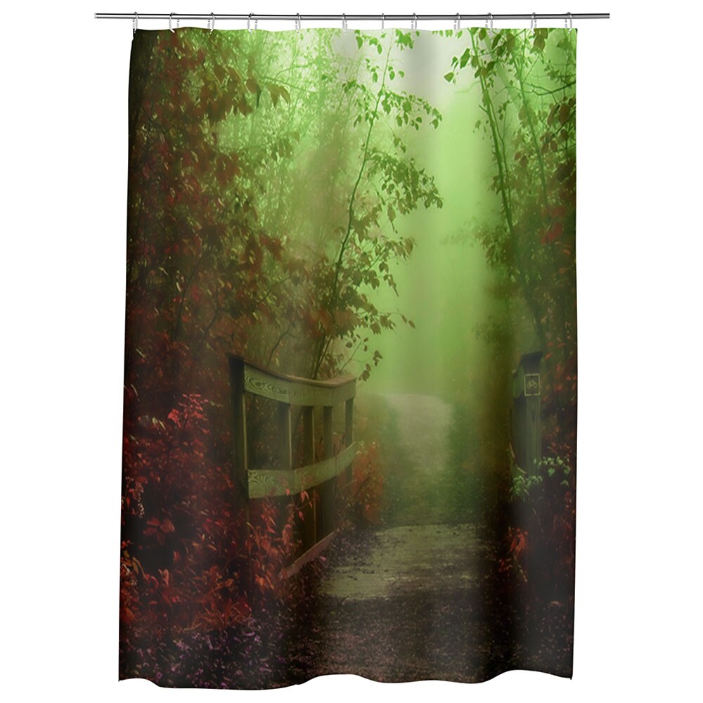 Perdea Dus, Cada, pentru Baie, Heartwork, Pod de lemn, Model Multicolor, Decoratiuni Baie, 150 x 200 cm