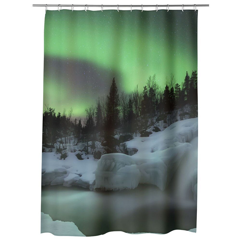 Perdea Dus, Cada, pentru Baie, Heartwork, Aurora Boreala, Model Multicolor, Decoratiuni Baie, 150 x 200 cm