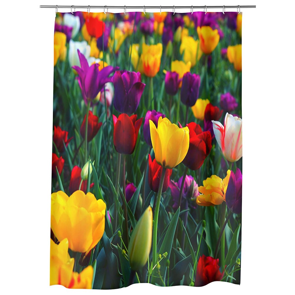 Perdea Dus, Cada, pentru Baie, Heartwork, Lalele Colorate, Model Multicolor, Decoratiuni Baie, 150 x 200 cm