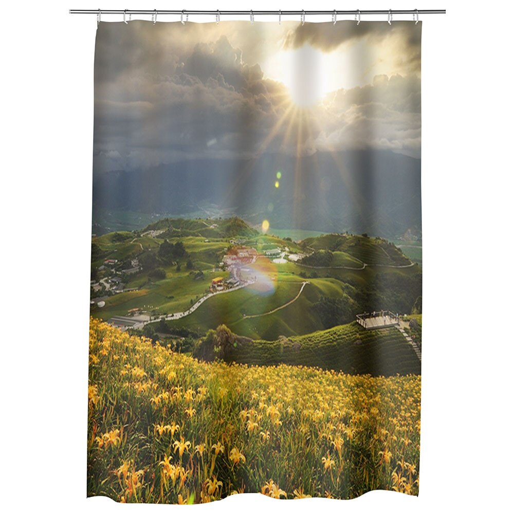 Perdea Dus, Cada, pentru Baie, Heartwork, Floricele pe campii, Model Multicolor, Decoratiuni Baie, 150 x 200 cm