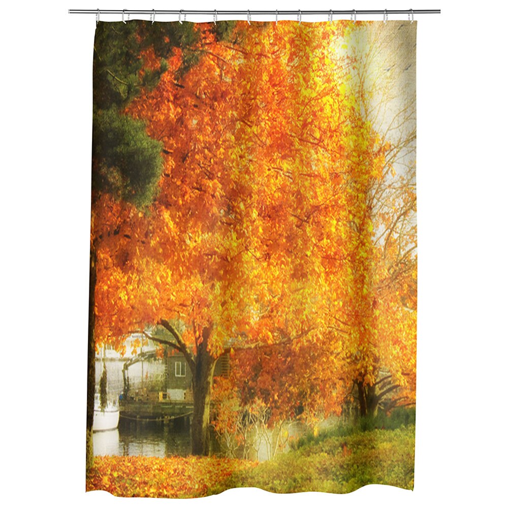 Perdea Dus, Cada, pentru Baie, Heartwork, Copac galben, Model Multicolor, Decoratiuni Baie, 150 x 200 cm