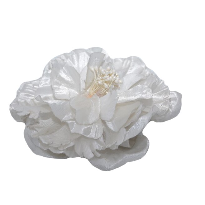 Brosa tip agrafa ,model cu floare ,D&J Exclussive,alb