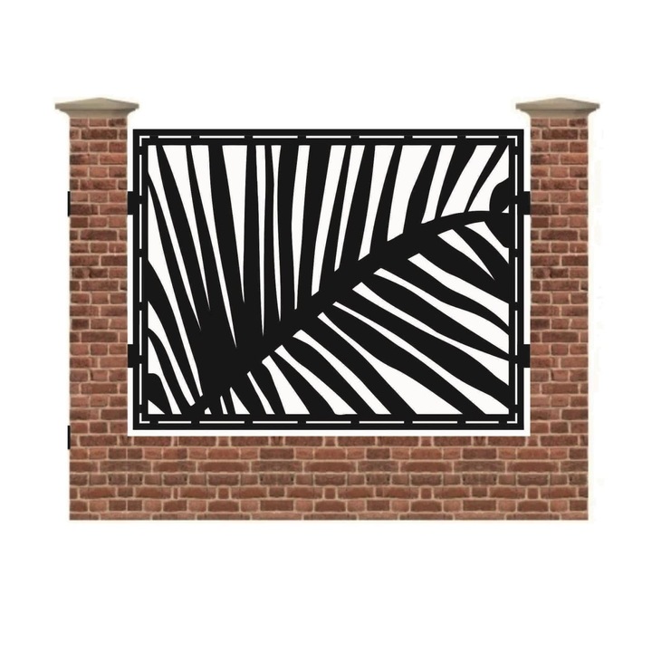 Panou de gard mare din tabla debitata cu plasma PALM 1500x1940 mm