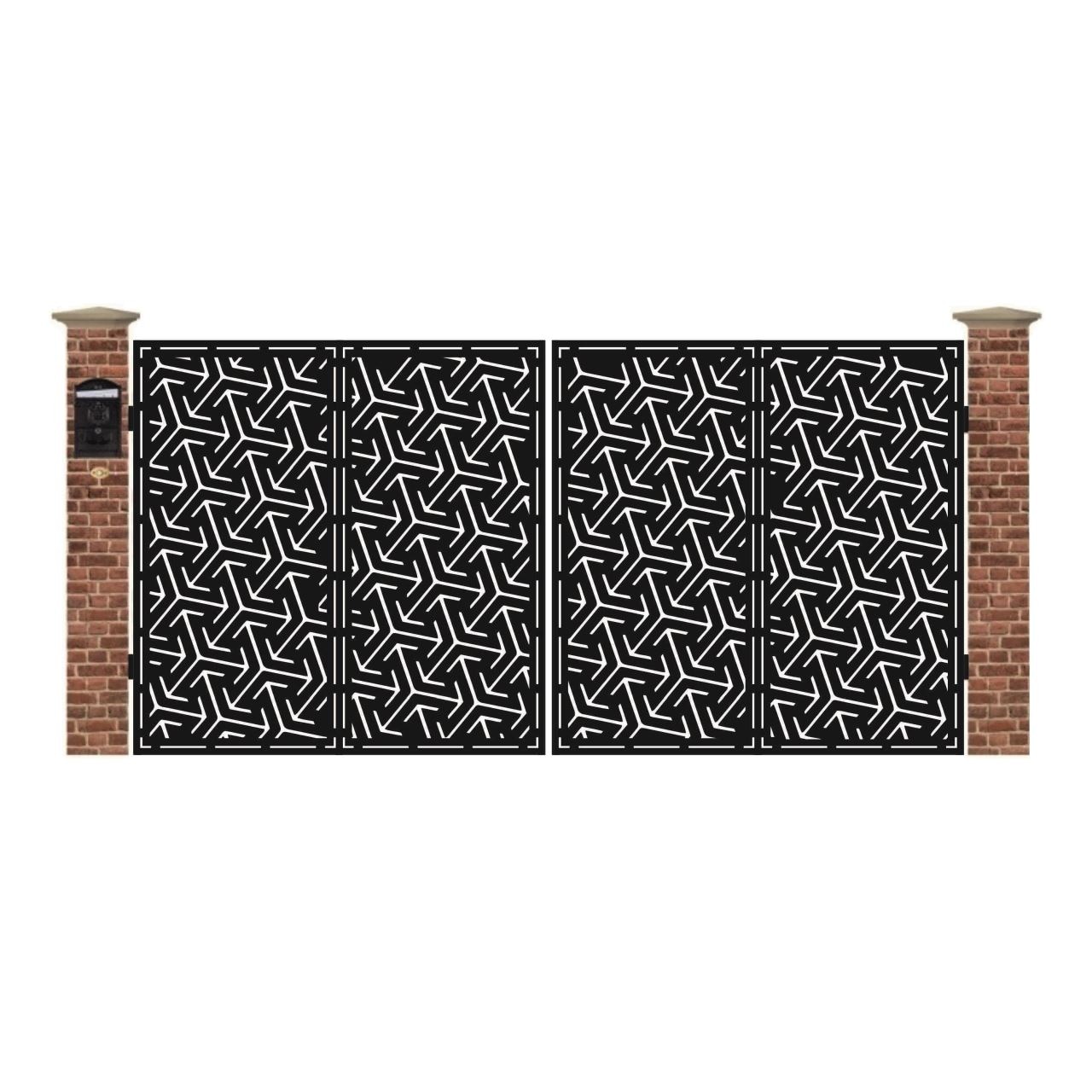 Poarta acces auto mare din tabla debitata cu plasma TRES 3884x1940 mm