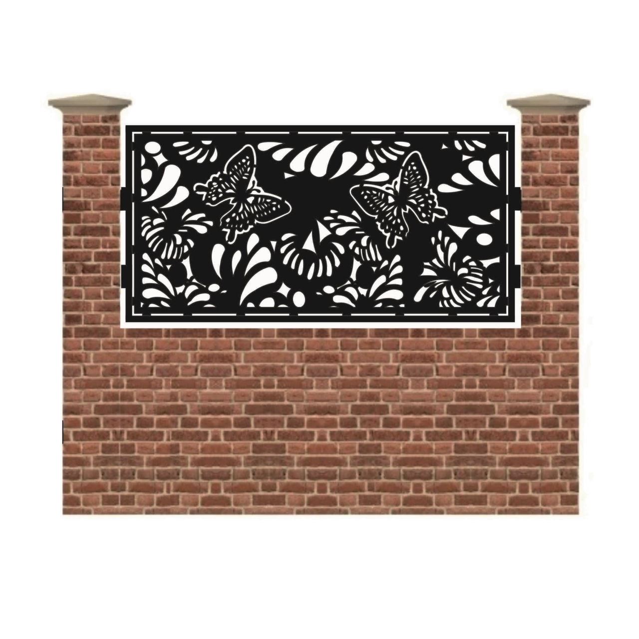 Panou de gard mic din tabla debitata cu plasma BUTTERFLY 990x1940 mm