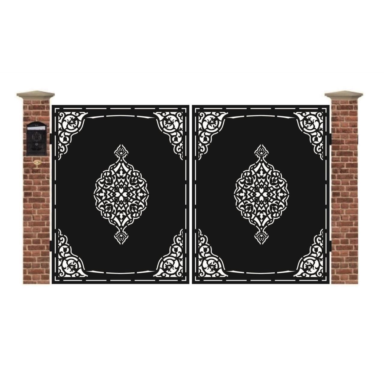 Poarta acces auto mica din tabla debitata cu plasma INDIA 3000x1940 mm