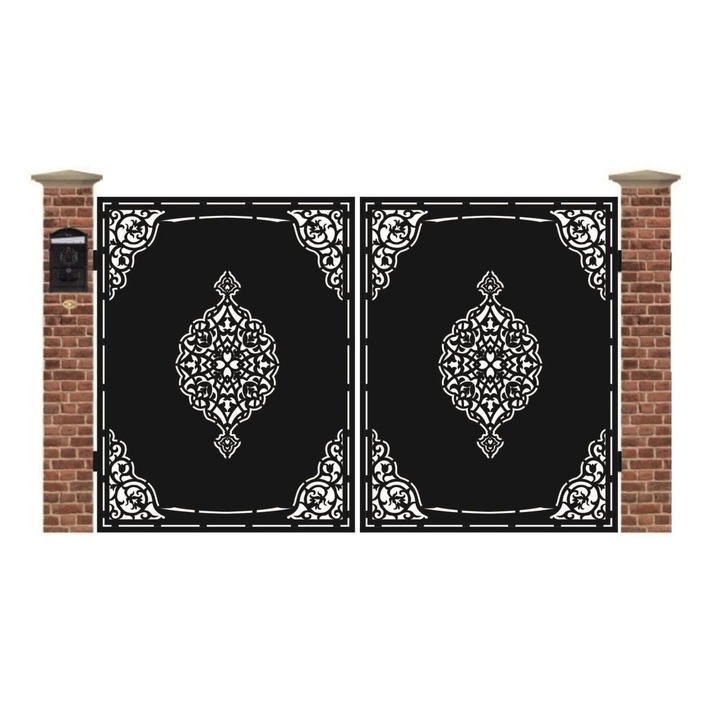 Poarta acces auto mica din tabla debitata cu plasma INDIA 3000x1940 mm