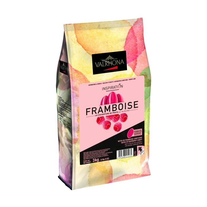 Ciocolata Valrhona Framboise, aroma Zmeura, 3Kg