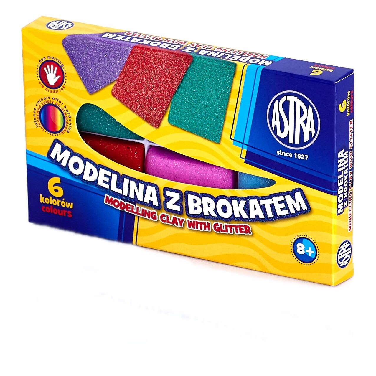 Set plastilina Astra cu sclipici, 6 culori