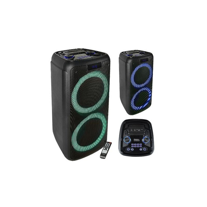 Boxa portabila cu LED Ibiza, 400W, difuzor 2x20 cm, functii BT, USB, SD