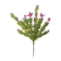 planta artificiala ornamentala ramura de cactus cu frunze verzi si flori roz pentru decor lungime 30 cm imagen 54_0_
0