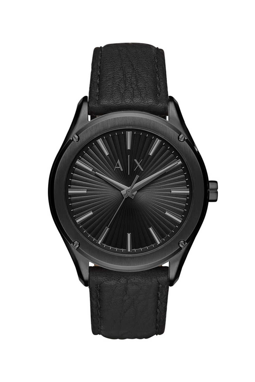 ARMANI EXCHANGE, Ceas analog cu o curea de piele, Negru