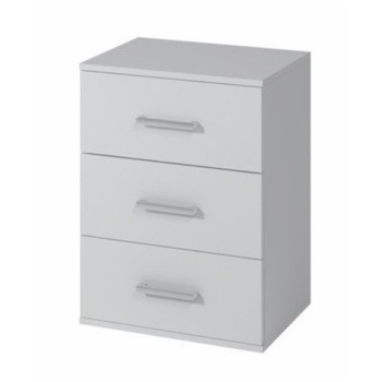 Noptiera Moon cu 3 Sertare, 48x64.5x35 cm, Pal 18mm, Alb Noptiera Moon cu 3 Sertare, 48x64.5x35 cm, Pal 18mm, Alb