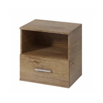 Noptiera Moon cu 1 Sertar, 48x50x35 cm, Pal 18mm, Stejar Inchis Noptiera Moon cu 1 Sertar, 48x50x35 cm, Pal 18mm, Stejar Inchis