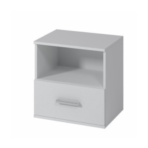 Noptiera Moon cu 1 Sertar, 48x50x35 cm, Pal 18mm, Alb