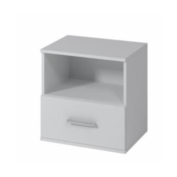 Noptiera Moon cu 1 Sertar, 48x50x35 cm, Pal 18mm, Alb Noptiera Moon cu 1 Sertar, 48x50x35 cm, Pal 18mm, Alb