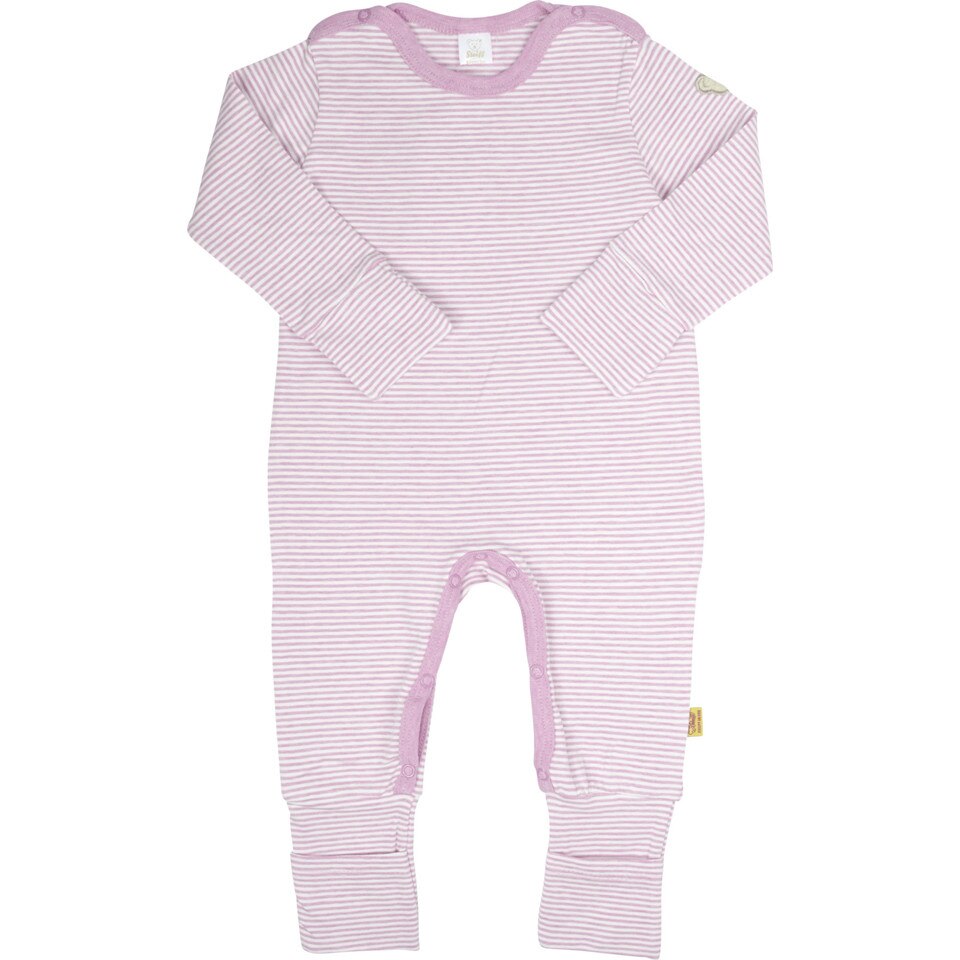 Salopeta cu maneca lunga Steiff fete, roz/alb, marimea 86 cm, 18 luni