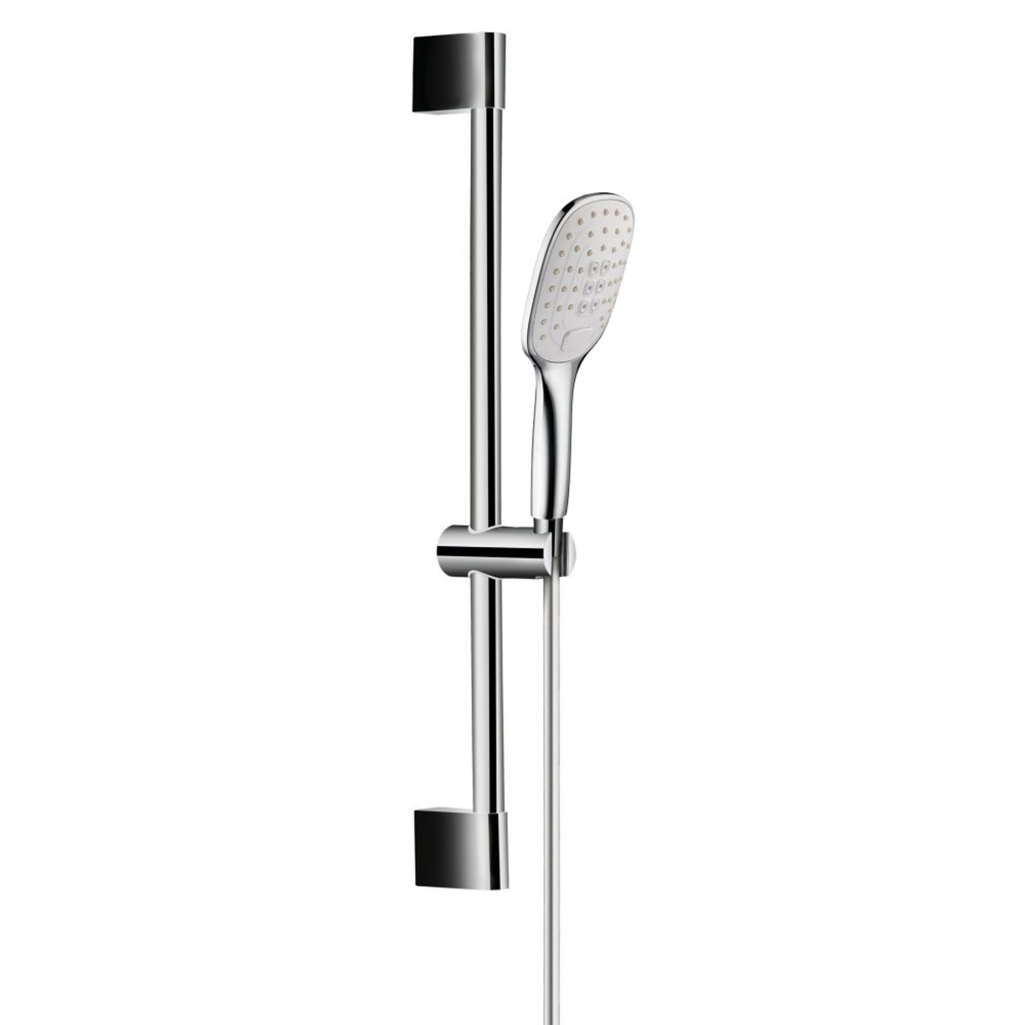 Set de dus Herz Gama Elite (e07), cu racord flexibil, suport de perete glisant si para cu buton