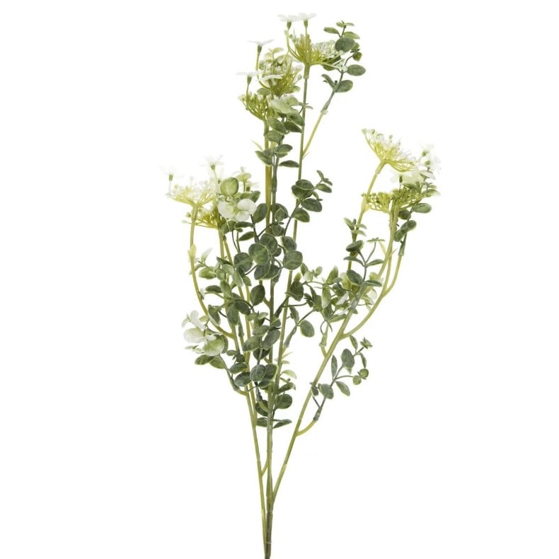 Ramura de verdeata, Zola®, care atarna, cu floricele albe, 85 cm