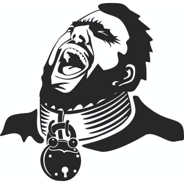 Sticker decorativ de perete cap cu lacat 90x70cm