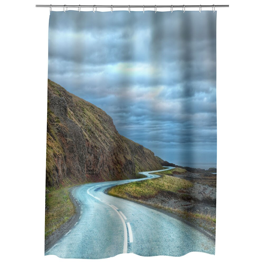Perdea Dus, Cada, pentru Baie, Heartwork, Drum serpuit, Model Multicolor, Decoratiuni Baie, 150 x 200 cm