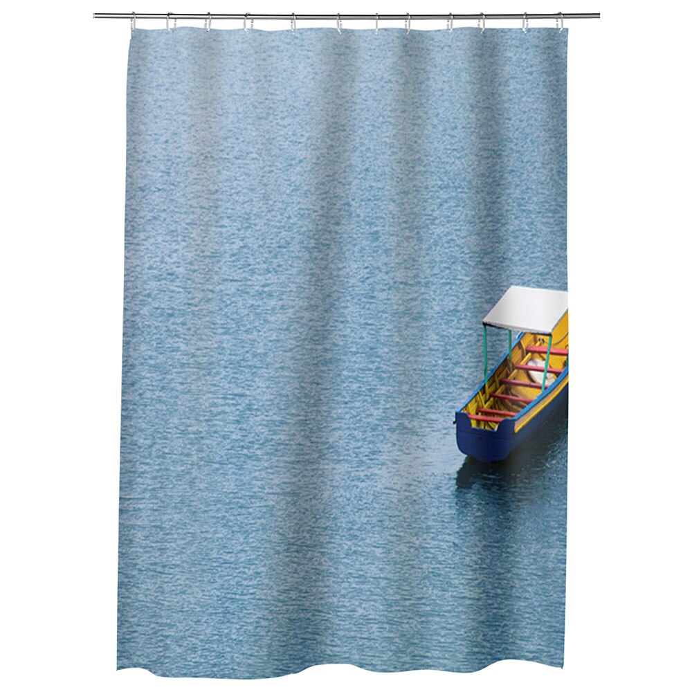 Perdea Dus, Cada, pentru Baie, Heartwork, Barca pe lac, Model Multicolor, Decoratiuni Baie, 150 x 200 cm