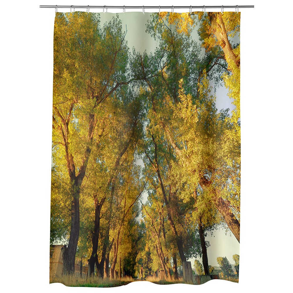 Perdea Dus, Cada, pentru Baie, Heartwork, Perspectiva pomi, Model Multicolor, Decoratiuni Baie, 150 x 200 cm