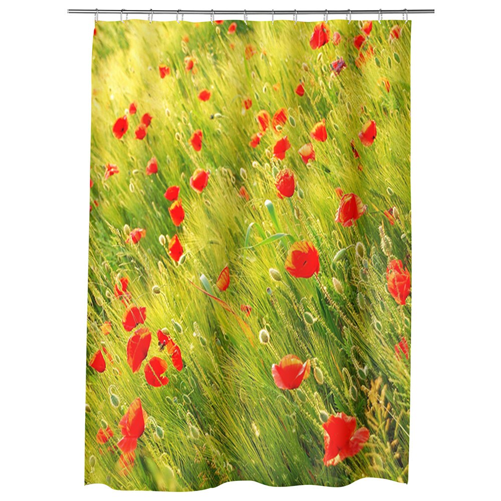 Perdea Dus, Cada, pentru Baie, Heartwork, Maci, Model Multicolor, Decoratiuni Baie, 150 x 200 cm