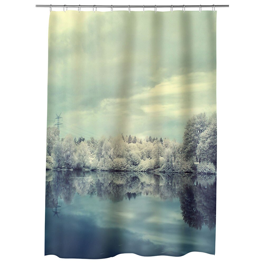 Perdea Dus, Cada, pentru Baie, Heartwork, Nuante reci, Model Multicolor, Decoratiuni Baie, 150 x 200 cm