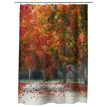 Perdea Dus, Cada, pentru Baie, Heartwork, Rosu puternic, Model Multicolor, Decoratiuni Baie, 150 x 200 cm