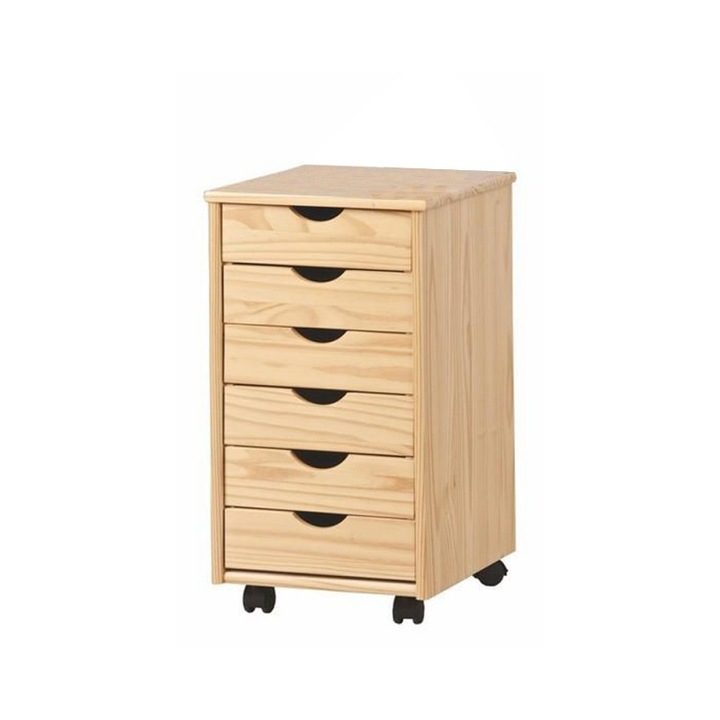 Dulap lemn masiv de pin, cu 6 sertare AX Nill