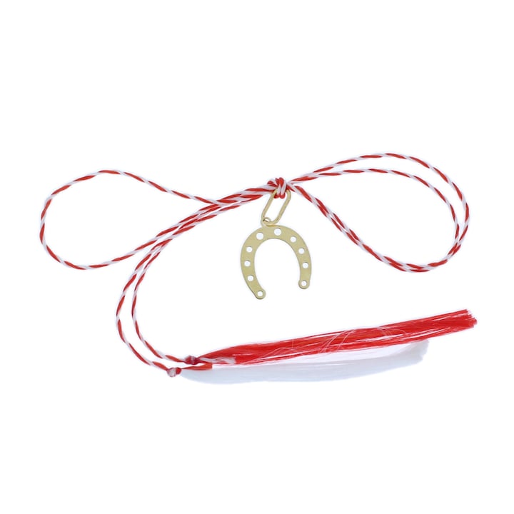 Martisor cu pandantiv Potcoava din aur 14k, lungime 12 mm, inaltime 13 mm