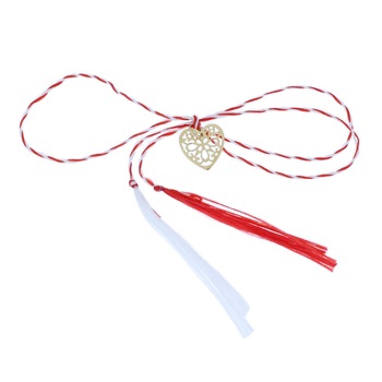 Martisor cu pandantiv Inima din aur 14k, lungime 10 mm, inaltime 11 mm Martisor cu pandantiv Inima din aur 14k, lungime 10 mm, inaltime 11 mm