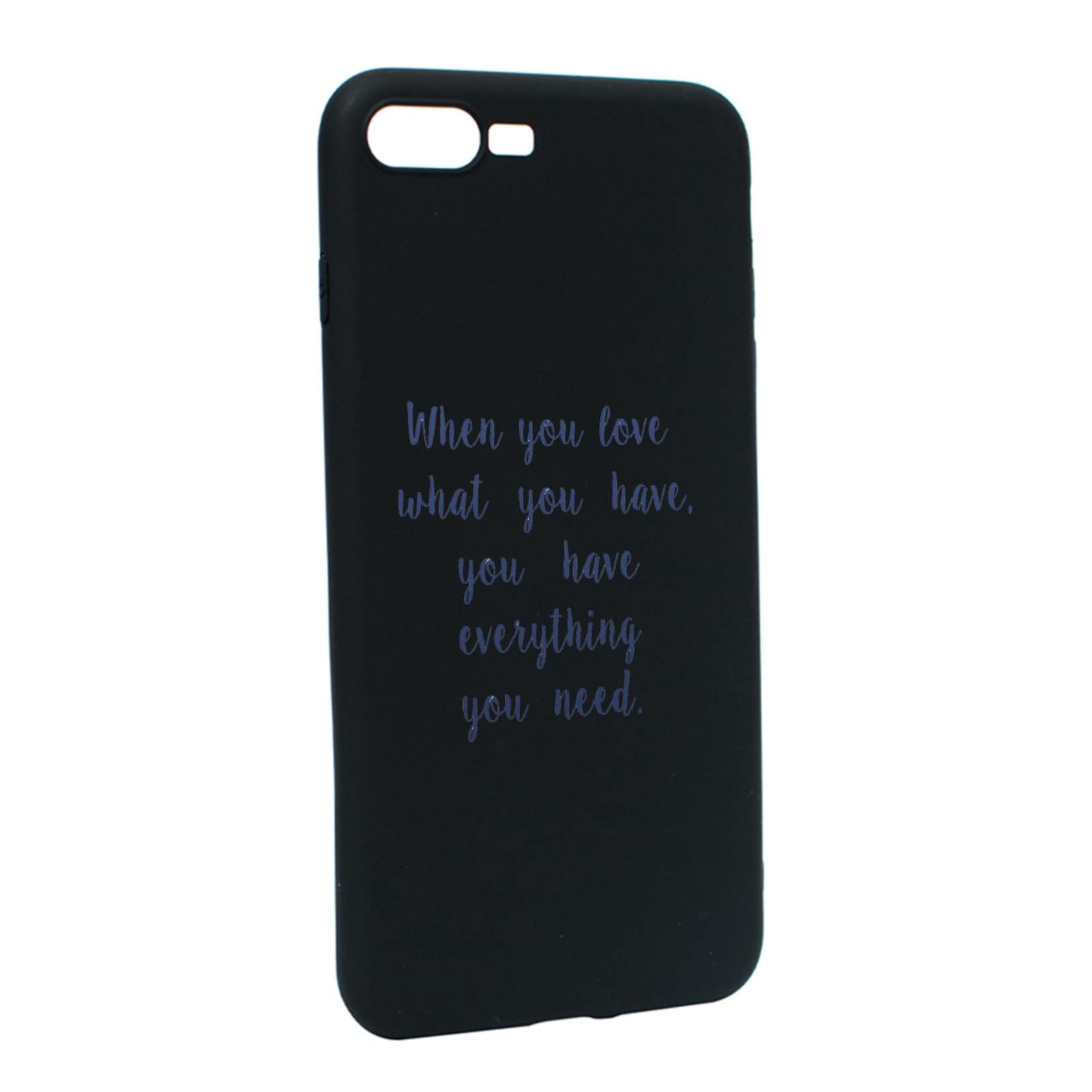 Husa de protectie cu mesaj Love, pentru Apple iPhone 7 Plus / 8 Plus, rezistenta la uzura, anti-alunecare, din silicon Premium, B476