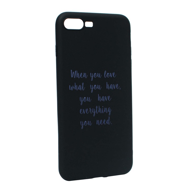 Husa de protectie cu mesaj Love, pentru Apple iPhone 7 Plus / 8 Plus, rezistenta la uzura, anti-alunecare, din silicon Premium, B476