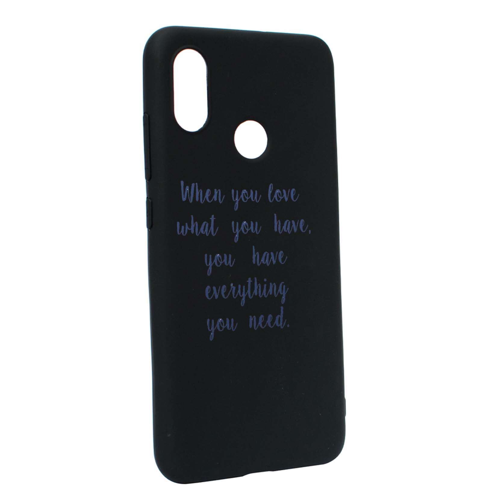 Husa de protectie cu mesaj Love, pentru Xiaomi Mi A2 Lite / Redmi 6 Pro, rezistenta la uzura, anti-alunecare, din silicon Premium, B476