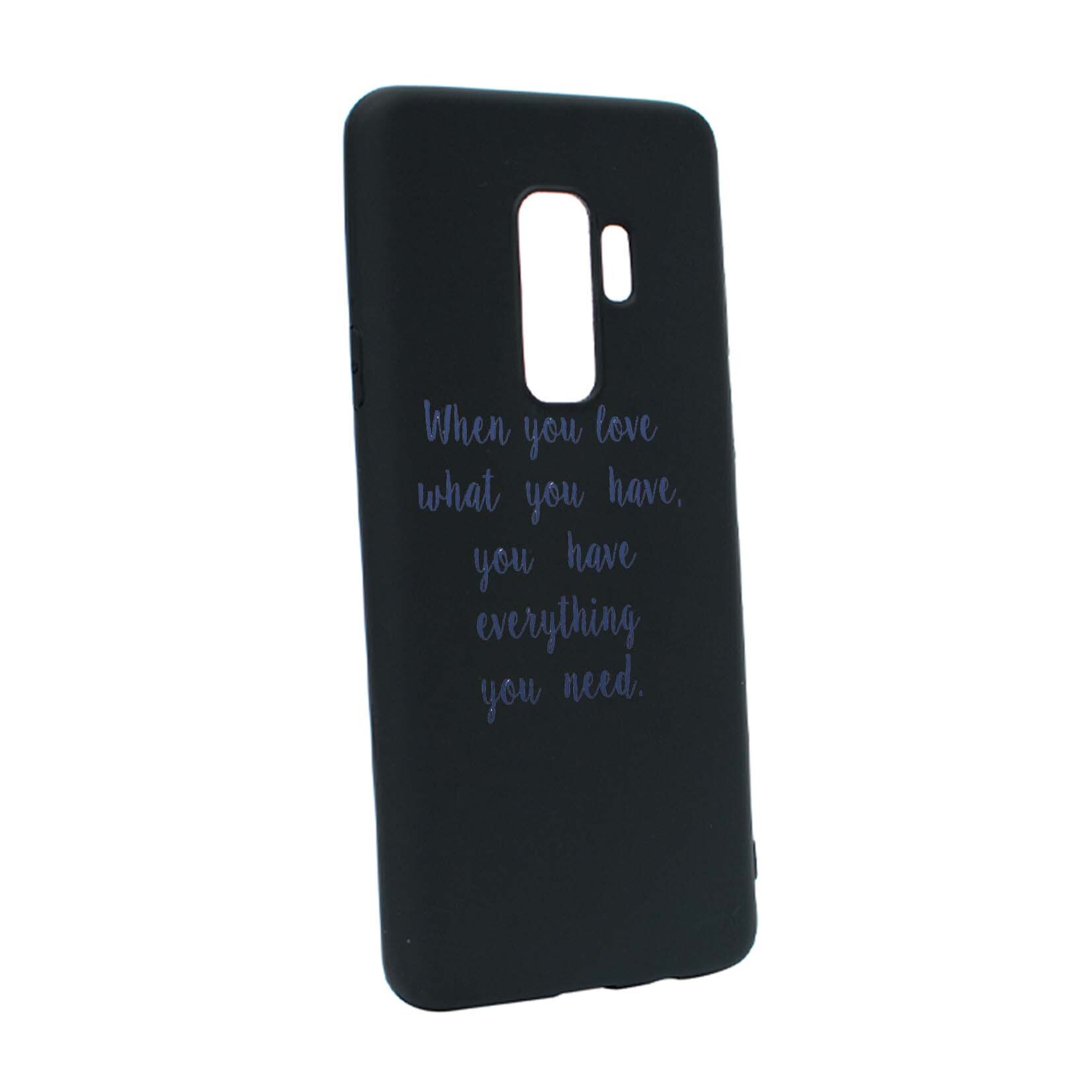 Husa de protectie cu mesaj Love, pentru Samsung Galaxy S9 Plus, rezistenta la uzura, anti-alunecare, din silicon Premium, B476